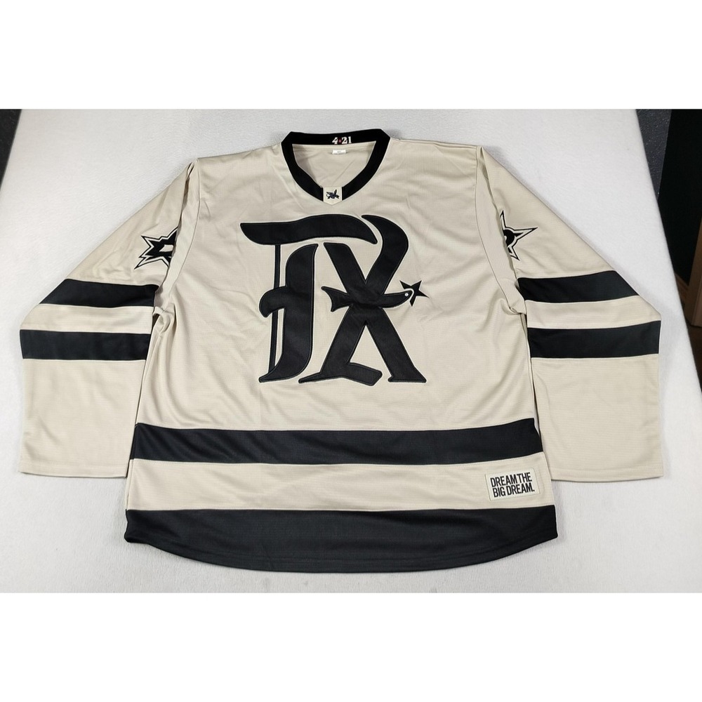 Texas Rangers Dallas Stars Jersey Mens Large Beige Jake Oettinger 29 Rare